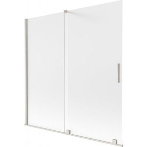 MEXEN/S - Velar dvojkrídlová posuvná vaňová zástena 160 x 150, dekor, nikel kartáčovaný 896-160-000-31-97 vyobraziť