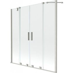 MEXEN/S - Velar Duo dvojkrídlová posuvná vaňová zástena 150 x 150, transparent, nikel kartáčovaný 896-150-000-02-97 vyobraziť