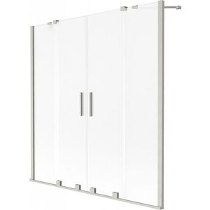 MEXEN/S - Velar Duo dvojkrídlová posuvná vaňová zástena 150 x 150, dekor, nikel kartáčovaný 896-150-000-32-97 vyobraziť