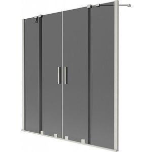MEXEN/S - Velar Duo dvojkrídlová posuvná vaňová zástena 150 x 150, grafit, nikel kartáčovaný 896-150-000-42-97 vyobraziť