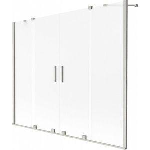 MEXEN/S - Velar Duo dvojkrídlová posuvná vaňová zástena 180 x 150, dekor, nikel kartáčovaný 896-180-000-32-97 vyobraziť