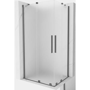 MEXEN/S - Velar Duo sprchovací kút, posuvné dvere 90 x 80, dekor, grafit metal 871-090-080-32-95 vyobraziť