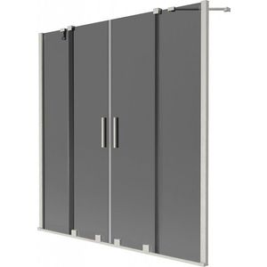 MEXEN/S - Velar Duo dvojkrídlová posuvná vaňová zástena 160 x 150, grafit, nikel kartáčovaný 896-160-000-42-97 vyobraziť