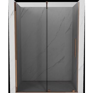 MEXEN/S - Velár posuvné sprchové dvere 140, grafit, ružové zlato 871-140-000-41-60 vyobraziť