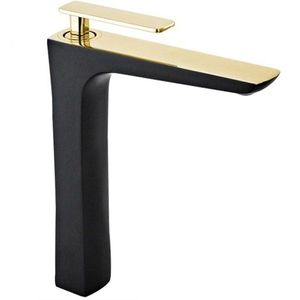 Vysoká umývadlová batéria MEXEN INDUS čierna/zlatá vyobraziť