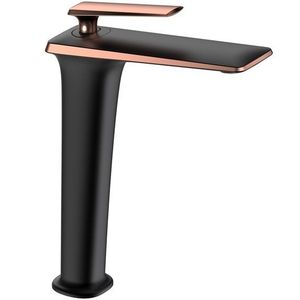 Vysoká umývadlová batéria MEXEN PURUS čierna/rose gold vyobraziť
