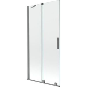 MEXEN/S - Velár dvojkrídlová posuvná vaňová zástena 95 x 150, transparent, grafit metal 896-095-000-01-95 vyobraziť