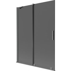 MEXEN/S - Velár dvojkrídlová posuvná vaňová zástena 130 x 150, grafit, grafit metal 896-130-000-41-95 vyobraziť