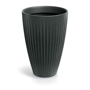 Vysoký květináč LATIE ROUND II 40 cm granitově černý vyobraziť