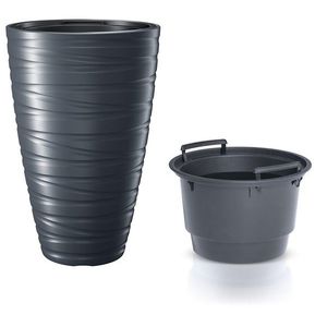Vysoký kvetináč s vložkou Maxe antracit 37, 5cm vyobraziť