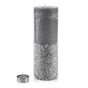 Vysoký moderní svícen Diament 36 cm šedo-stříbrný vyobraziť