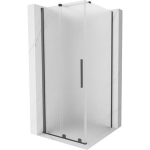 MEXEN/S - Velár sprchovací kút, posuvné dvere 110 x 110, dekor, grafit kartáčovaná 871-110-110-31-66 vyobraziť