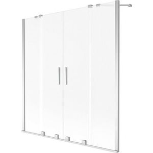 MEXEN/S - Velar Duo dvojkrídlová posuvná vaňová zástena 160 x 150 cm, dekor, chróm 896-160-000-32-01 vyobraziť