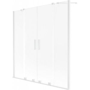 MEXEN/S - Velar Duo dvojkrídlová posuvná vaňová zástena 160 x 150 cm, dekor, biela 896-160-000-32-20 vyobraziť