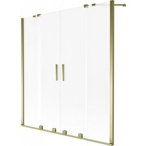 MEXEN/S - Velar Duo dvojkrídlová posuvná vaňová zástena 160 x 150 cm, dekor, zlatá 896-160-000-32-50 vyobraziť