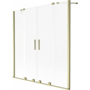 MEXEN/S - Velar Duo dvojkrídlová posuvná vaňová zástena 160 x 150 cm, dekor, zlatá kartáčovaná 896-160-000-32-55 vyobraziť