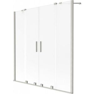 MEXEN/S - Velar Duo dvojkrídlová posuvná vaňová zástena 160 x 150 cm, dekor, nikel kartáčovaný 896-160-000-32-97 vyobraziť