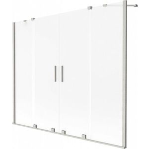MEXEN/S - Velar Duo dvojkrídlová posuvná vaňová zástena 170 x 150 cm, dekor, nikel kartáčovaný 896-170-000-32-97 vyobraziť