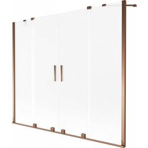 MEXEN/S - Velar Duo dvojkrídlová posuvná vaňová zástena 190 x 150 cm, dekor, ružové zlato 896-190-000-32-60 vyobraziť