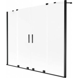 MEXEN/S - Velar Duo dvojkrídlová posuvná vaňová zástena 190 x 150 cm, dekor, čierna 896-190-000-32-70 vyobraziť