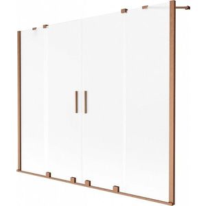 MEXEN/S - Velar Duo dvojkrídlová posuvná vaňová zástena 200 x 150 cm, dekor, meď kartáčovaná 896-200-000-32-65 vyobraziť