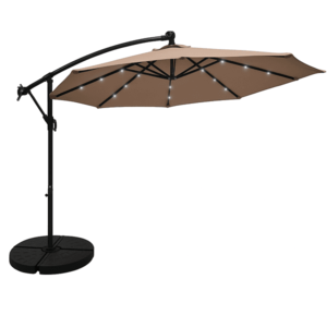 Zahradní slunečník Houseland Zyra s LED osvětlením 300 cm světle hnědý vyobraziť