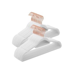 Zamatové vešiaky Dorra biele - 50 kusov vyobraziť