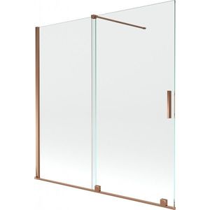 MEXEN/S - Velar Dvojkrídlová posuvná vaňová zástena 160 x 150, transparent, růžové zlato 896-160-000-01-60 vyobraziť