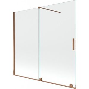 MEXEN/S - Velar Dvojkrídlová posuvná vaňová zástena 170 x 150, transparent, růžové zlato 896-170-000-01-60 vyobraziť