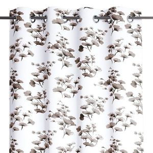 Záves AmeliaHome Serenity so striebornými priechodkami biely/hnedý vyobraziť