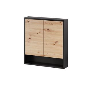 Závěsná horní koupelnová skříňka Mossa 72 60 cm dub Artisan/černá vyobraziť