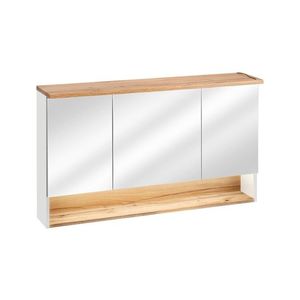 Závesná kúpeľňová skrinka so zrkadlom Bahama 843 3D alpská biela/dub votan vyobraziť
