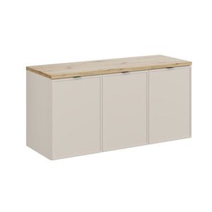 Závěsná skříňka Bella Cashmere s deskou 120 cm kašmír/dub artisan vyobraziť