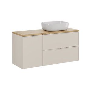 Závěsná skříňka Bella Cashmere s deskou a umyvadlem 120 cm kašmír vyobraziť