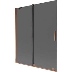 MEXEN/S - Velar dvojkrídlová posuvná vaňová zástena 140 x 150, grafit, ružové zlato 896-140-000-41-60 vyobraziť