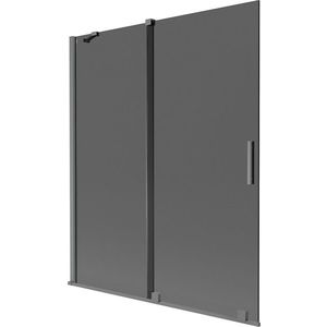 MEXEN/S - Velár dvojkrídlová posuvná vaňová zástena 140 x 150, grafit, grafit metal 896-140-000-41-95 vyobraziť