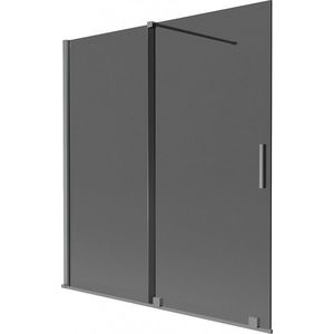 MEXEN/S - Velár dvojkrídlová posuvná vaňová zástena 150 x 150, grafit, grafit metal 896-150-000-41-95 vyobraziť