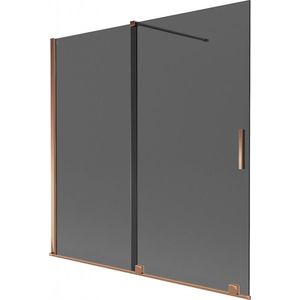 MEXEN/S - Velar dvojkrídlová posuvná vaňová zástena 160 x 150, grafit, ružové zlato 896-160-000-41-60 vyobraziť