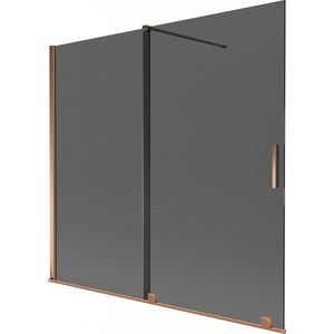 MEXEN/S - Velar dvojkrídlová posuvná vaňová zástena 170 x 150, grafit, ružové zlato 896-170-000-41-60 vyobraziť