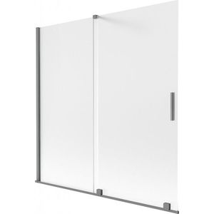 MEXEN/S - Velár dvojkrídlová posuvná vaňová zástena 160 x 150, dekor, grafit metal 896-160-000-31-95 vyobraziť