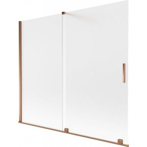 MEXEN/S - Velar dvojkrídlová posuvná vaňová zástena 180 x 150, dekor, ružové zlato 896-180-000-31-60 vyobraziť