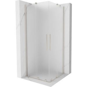 MEXEN/S - Velar Duo sprchovací kút, posuvné dvere 80 x 80, dekor, nikel kartáčovaný 871-080-080-32-97 vyobraziť