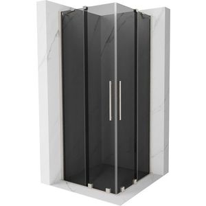 MEXEN/S - Velar Duo sprchovací kút, posuvné dvere 80 x 80, grafit, nikel kartáčovaný 871-080-080-42-97 vyobraziť