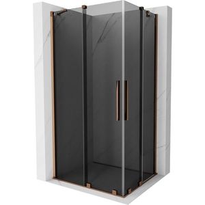 MEXEN/S - Velar Duo sprchovací kút, posuvné dvere 90 x 80, grafit, ružové zlato 871-090-080-42-60 vyobraziť