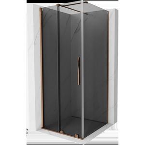 MEXEN/S - Velár sprchovací kút, posuvné dvere 90 x 90, grafit, ružové zlato 871-090-090-41-60 vyobraziť