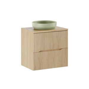 Závěsná skříňka Nordic River s deskou a umyvadlem 60 cm dub cremona vyobraziť