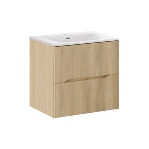 Závěsná skříňka Nordic s umyvadlem 60 cm dub cremona vyobraziť