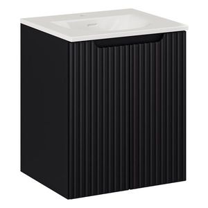 Závěsná skříňka Nova Black II se zápustným umyvadlem 50 cm černá/bílá vyobraziť