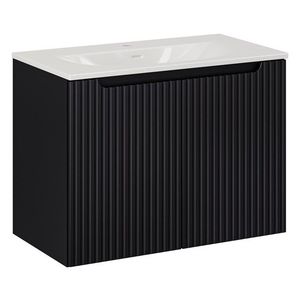 Závěsná skříňka Nova Black Sky3 se zápustným umyvadlem 80 cm černá/bílá vyobraziť