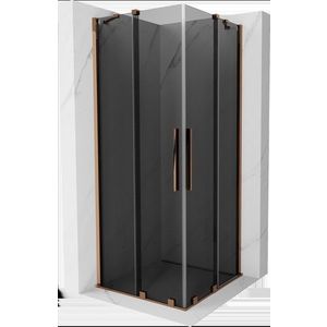 MEXEN/S - Velar Duo sprchovací kút, posuvné dvere 100 x 100, grafit, ružové zlato 871-100-100-42-60 vyobraziť